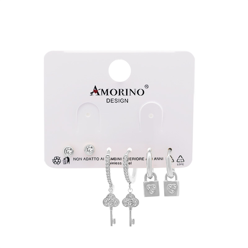 SET DI 6 ORECCHINI CON ZIRCONI - YC25112C28