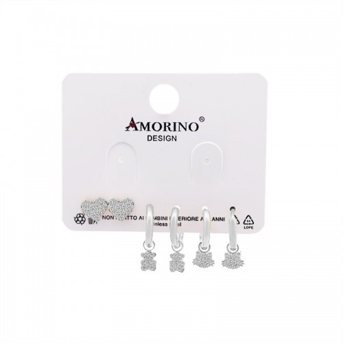 SET DI 6 ORECCHINI CON ZIRCONI PAVÉ - YC25112C33