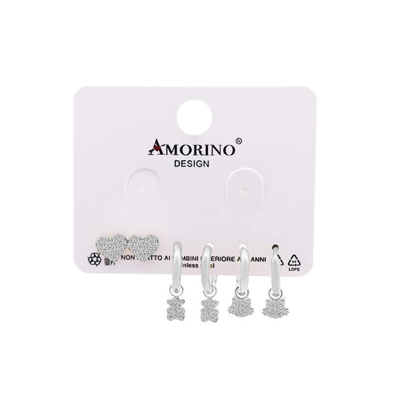SET DI 6 ORECCHINI CON ZIRCONI PAVÉ - YC25112C33