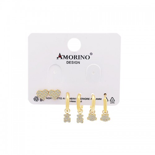 SET DI 6 ORECCHINI CON ZIRCONI PAVÉ - YC25112C33