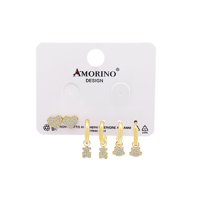 SET DI 6 ORECCHINI CON ZIRCONI PAVÉ - YC25112C33