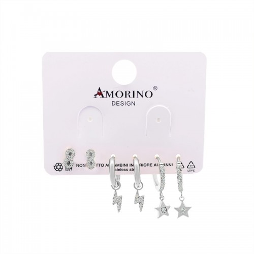 SET DI 6 ORECCHINI CON ZIRCONI - YC25112C34
