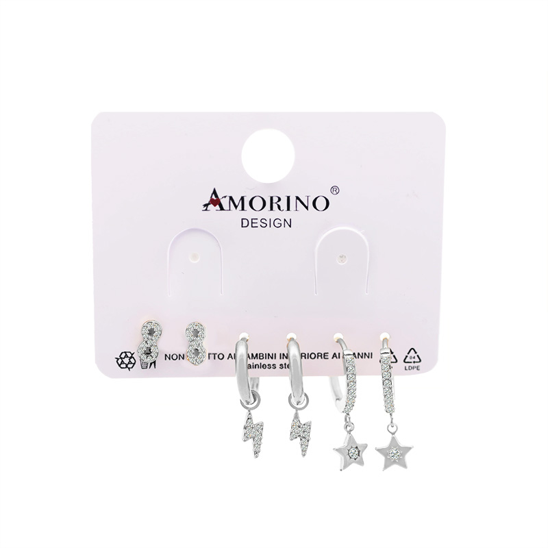 SET DI 6 ORECCHINI CON ZIRCONI - YC25112C34 SET DI 6 ORECCHINI CON ZIRCONI - YC25112C34