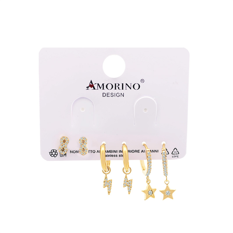 SET DI 6 ORECCHINI CON ZIRCONI - YC25112C34 SET DI 6 ORECCHINI CON ZIRCONI - YC25112C34