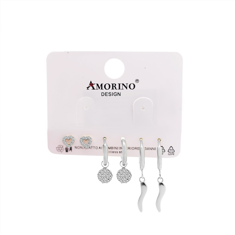 SET DI 6 ORECCHINI CON ZIRCONI - YC25112C38