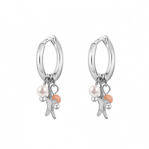 ORECCHINI A CERCHIO CON STELLA MARINA E PERLINE - YC2548B145