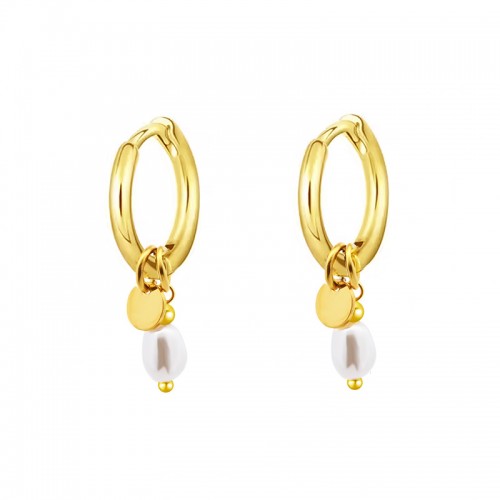 ORECCHINI A CERCHIO CON PERLA - YC25552B146