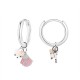 ORECCHINI A CERCHIO CON CONCHIGLIA ROSA E PERLINE - YC2564B152