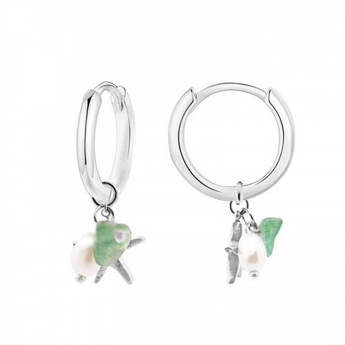 ORECCHINI A CERCHIO CON STELLA MARINA E PERLINE - YC2564B161