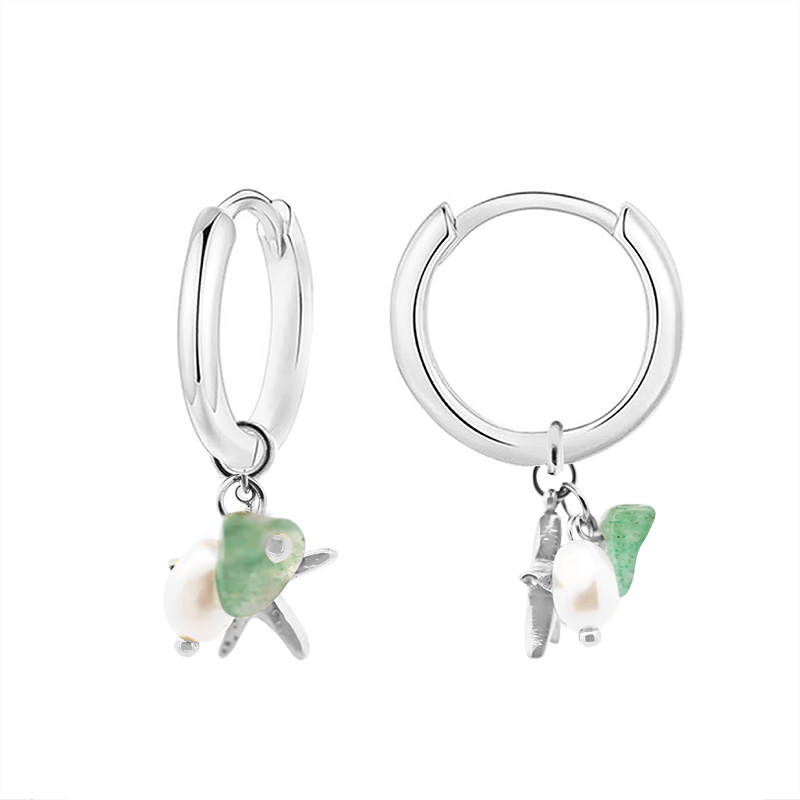 ORECCHINI A CERCHIO CON STELLA MARINA E PERLINE - YC2564B161