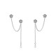 ORECCHINI DOPPIO BUCO A CATENA CON FIORI IN ZIRCONE - YC2576C712