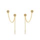 ORECCHINI DOPPIO BUCO A CATENA CON FIORI IN ZIRCONE - YC2576C712