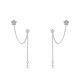 ORECCHINI DOPPIO BUCO A CATENA CON FIORI IN ZIRCONI - YC2576C713