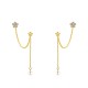 ORECCHINI DOPPIO BUCO A CATENA CON FIORI IN ZIRCONI - YC2576C713