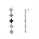 ORECCHINI PENDENTI QUADRIFOGLI CON STRASS COLORATI - YC2584C234