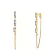 ORECCHINI PENDENTI CON CATENELLA E ZIRCONI RETTANGOLARI COLORATI - YC2660C889