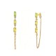 ORECCHINI PENDENTI CON CATENELLA E ZIRCONI RETTANGOLARI COLORATI - YC2660C889