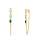 ORECCHINI PENDENTI CON CATENELLA E ZIRCONI RETTANGOLARI COLORATI - YC2660C889