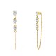 ORECCHINI PENDENTI CON CATENELLA E ZIRCONI A GOCCIA COLORATI - YC2660C890