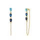 ORECCHINI PENDENTI CON CATENELLA E ZIRCONI A GOCCIA COLORATI - YC2660C890