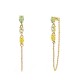 ORECCHINI PENDENTI CON CATENELLA E ZIRCONI A GOCCIA COLORATI - YC2660C890