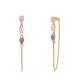 ORECCHINI PENDENTI CON CATENELLA E ZIRCONI A GOCCIA COLORATI - YC2660C890