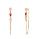 ORECCHINI PENDENTI CON CATENELLA E ZIRCONI A GOCCIA COLORATI - YC2660C890