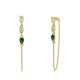 ORECCHINI PENDENTI CON CATENELLA E ZIRCONI A GOCCIA COLORATI - YC2660C890