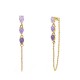 ORECCHINI PENDENTI CON CATENELLA E ZIRCONI A GOCCIA COLORATI - YC2660C890