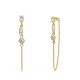 ORECCHINI PENDENTI CON CATENELLA E ZIRCONI MULTIFORMA COLORATI - YC2660C891