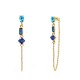 ORECCHINI PENDENTI CON CATENELLA E ZIRCONI MULTIFORMA COLORATI - YC2660C891