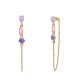 ORECCHINI PENDENTI CON CATENELLA E ZIRCONI MULTIFORMA COLORATI - YC2660C891
