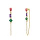 ORECCHINI PENDENTI CON CATENELLA E ZIRCONI MULTIFORMA COLORATI - YC2660C891