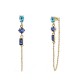 ORECCHINI PENDENTI CON CATENELLA E ZIRCONI MULTIFORMA COLORATI - YC2660C892