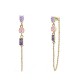 ORECCHINI PENDENTI CON CATENELLA E ZIRCONI MULTIFORMA COLORATI - YC2660C892