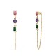 ORECCHINI PENDENTI CON CATENELLA E ZIRCONI MULTIFORMA COLORATI - YC2660C892