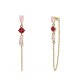 ORECCHINI PENDENTI CON CATENELLA E ZIRCONI MULTIFORMA COLORATI - YC2660C892