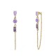 ORECCHINI PENDENTI CON CATENELLA E ZIRCONI MULTIFORMA COLORATI - YC2660C892