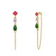ORECCHINI PENDENTI CON CATENELLA E ZIRCONI MULTIFORMA COLORATI - YC2660C893
