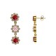 ORECCHINI PENDENTI A TRE FIORI CON ZIRCONI COLORATI - YC2664C881