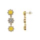 ORECCHINI PENDENTI A TRE FIORI CON ZIRCONI COLORATI - YC2664C881