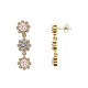 ORECCHINI PENDENTI A TRE FIORI CON ZIRCONI COLORATI - YC2664C881