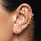 ORECCHINO SINGOLO CON EAR CUFF, DOPPIA CATENA E ZIRCONI - YC2664C914