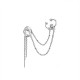 ORECCHINO SINGOLO CON EAR CUFF, DOPPIA CATENA E ZIRCONI - YC2664C914