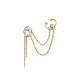 ORECCHINO SINGOLO CON EAR CUFF, DOPPIA CATENA E ZIRCONI - YC2664C914