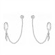 ORECCHINI DOPPIO BUCO A CATENA CON PENDENTE CORNETTO - YC2664C918