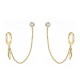 ORECCHINI DOPPIO BUCO A CATENA CON PENDENTE CORNETTO - YC2664C918