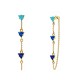 ORECCHINI PENDENTI CON CATENELLA E ZIRCONI TRIANGOLARI COLORATI - YC26676C898