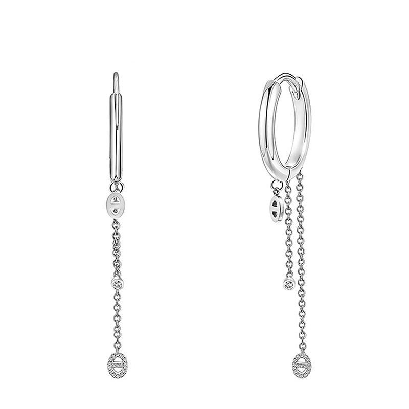 ORECCHINI MAGLIA MARINA A CERCHIO CON TRE PENDENTI - YC2668C976