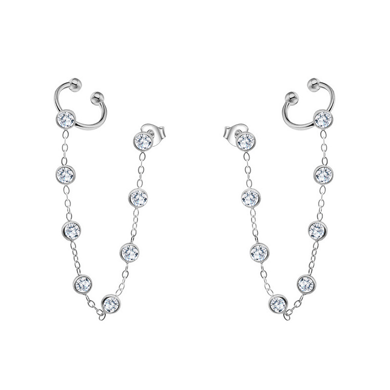 ORECCHINI A CATENA CON EAR CUFF E PUNTI LUCE - YC2672C885